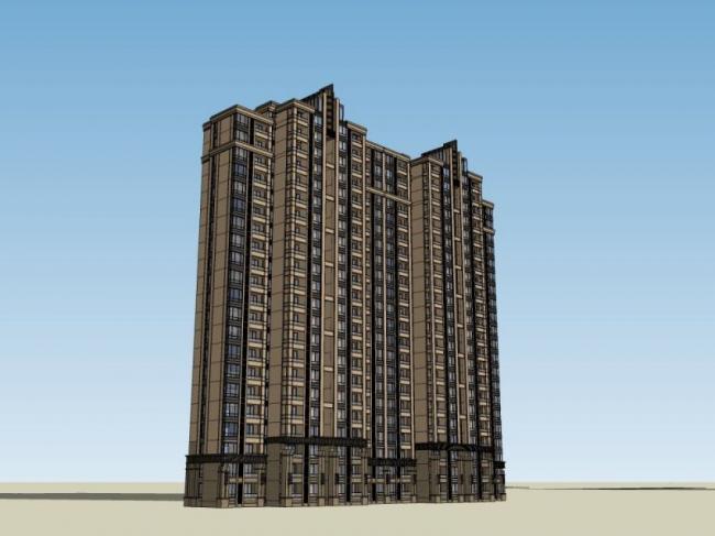 Sketchup住宅模型|高层住宅，居住建筑，古典风格