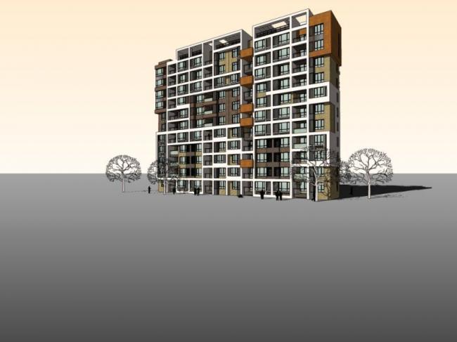 Sketchup住宅模型|高层住宅，现代风格