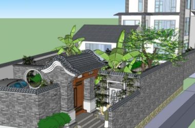 Sketchup住宅模型|多层住宅，大理民居，现代中式风格-BIM建筑网