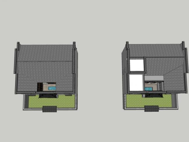 Sketchup住宅模型|低层住宅，徽派民居，中式风格