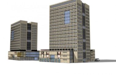 Sketchup办公模型|高层办公楼，现代风格-BIM建筑网