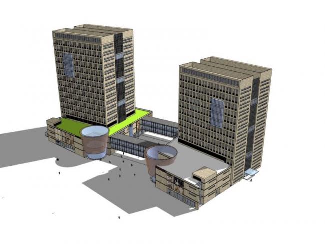 Sketchup办公模型|高层办公楼，现代风格