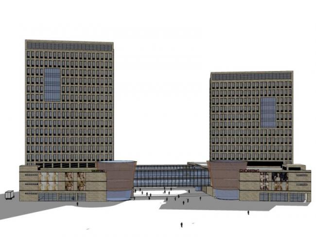 Sketchup办公模型|高层办公楼，现代风格