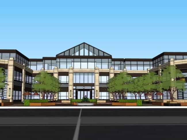 Sketchup商业模型|多层商业建筑，现代风格