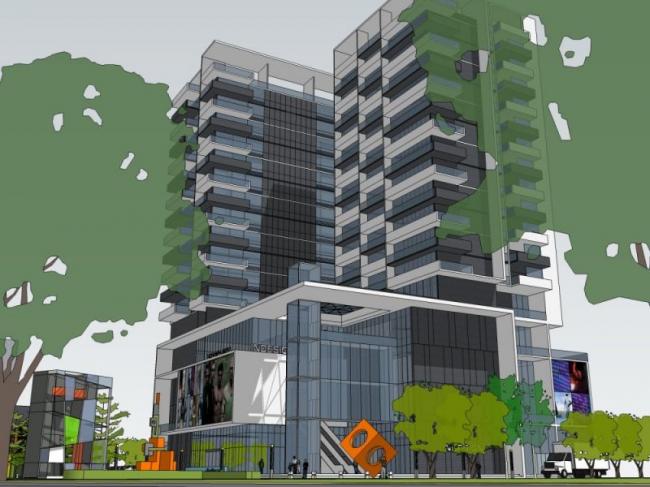 Sketchup商业模型|高层商业中心，现代风格