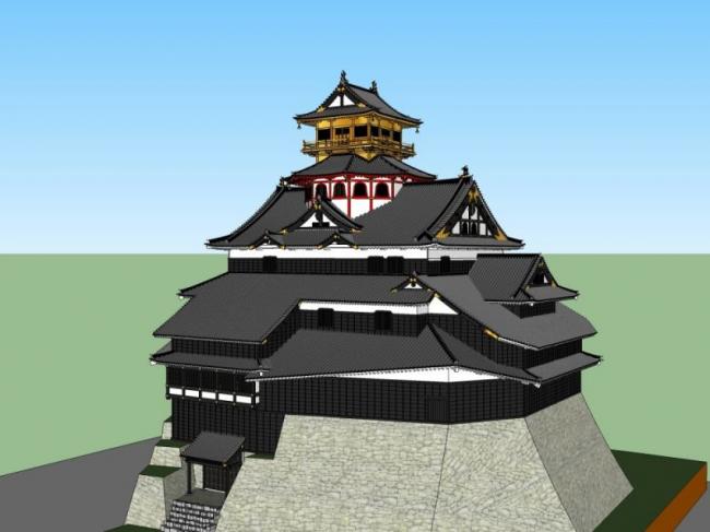 Sketchup古建筑模型|多层宗教建筑，藏式风格，中式风格，古建