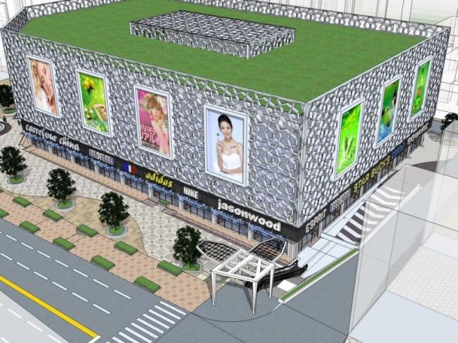 Sketchup商业模型|多层商业广场，现代风格
