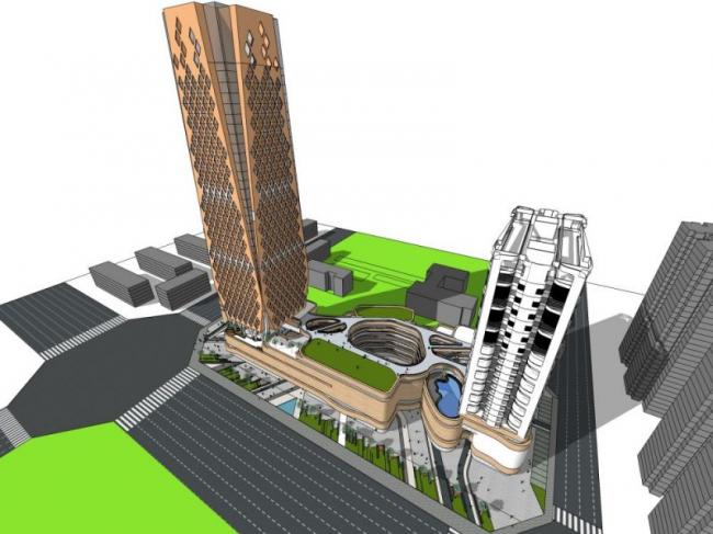 Sketchup综合体模型|超高层商业综合体，办公，住宅，现代风格