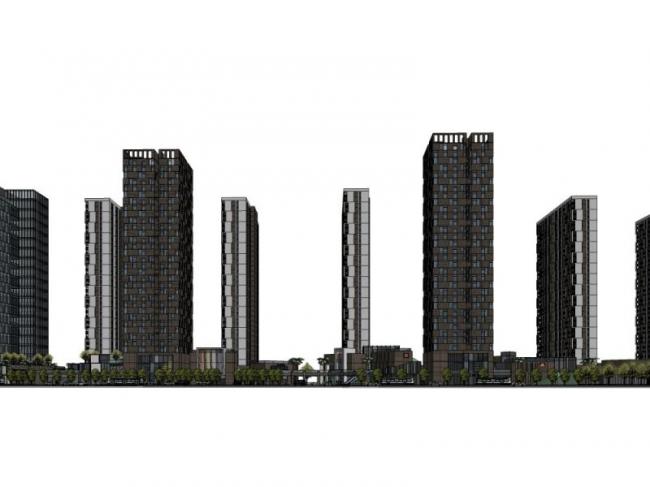 Sketchup综合体模型|超高层商业综合体，办公，住宅，酒店，现代风格
