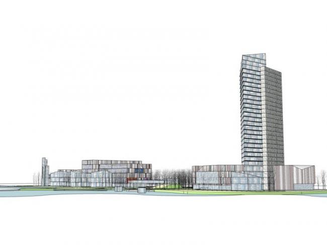 Sketchup综合体模型|多高层商业综合体，办公，现代风格