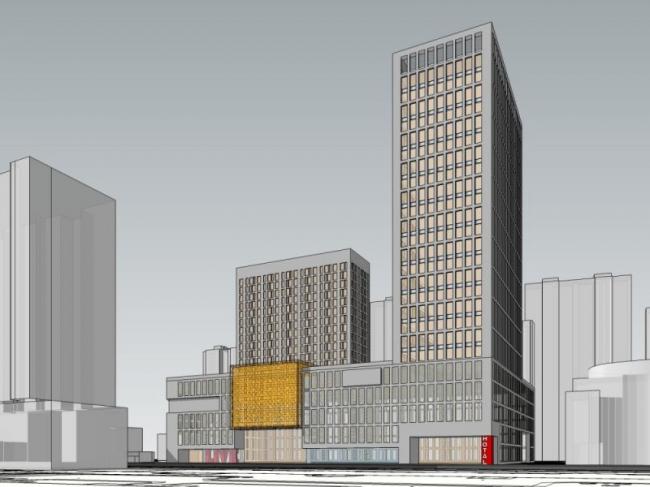 Sketchup综合体模型|多高层商业综合体，办公，酒店，现代风格