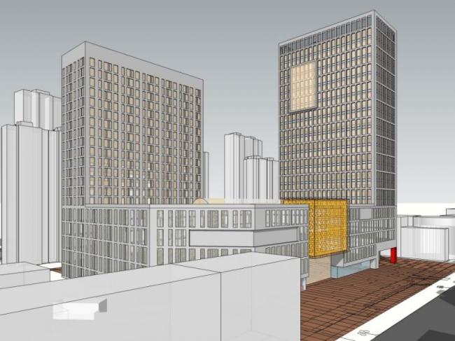 Sketchup综合体模型|多高层商业综合体，办公，酒店，现代风格