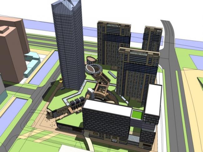 Sketchup综合体模型|超高层办公楼，商业综合体，酒店，住宅，现代风格