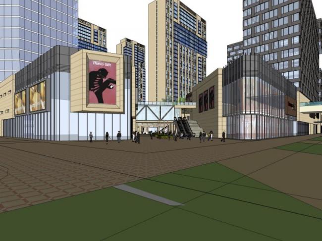 Sketchup综合体模型|超高层办公楼，商业综合体，酒店，住宅，现代风格