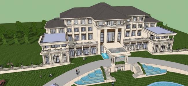 Sketchup酒店模型|多层酒店，欧式风格
