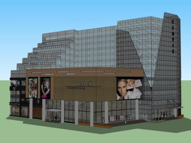 Sketchup综合体模型|多高层商业综合体，住宅，办公，现代风格