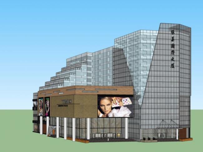 Sketchup综合体模型|多高层商业综合体，住宅，办公，现代风格