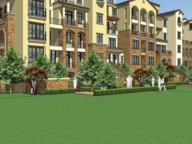 Sketchup住宅模型|多层住宅，西班牙风格，古典风格