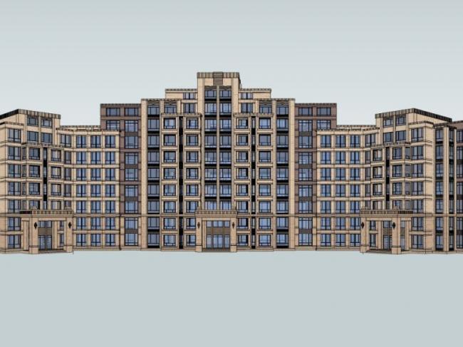 Sketchup住宅模型|多层住宅，现代风格