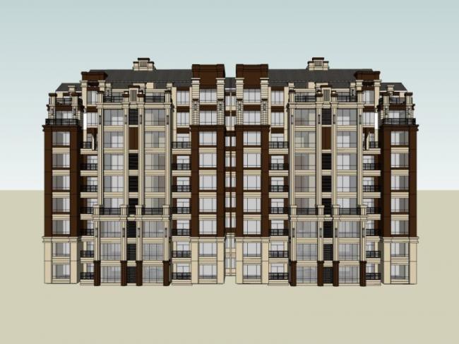 Sketchup住宅模型|多层住宅，居住建筑，古典风格