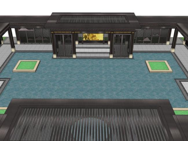 Sketchup文化模型|中式回廊，文化，中式风格