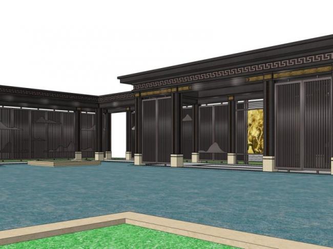 Sketchup文化模型|中式回廊，文化，中式风格