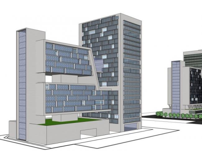 Sketchup综合体模型|多高层商业综合体，办公，现代风格