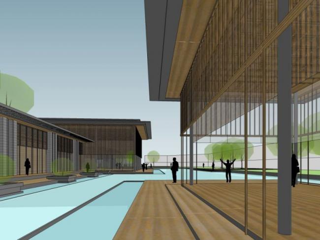 Sketchup商业模型|会所，现代中式风格