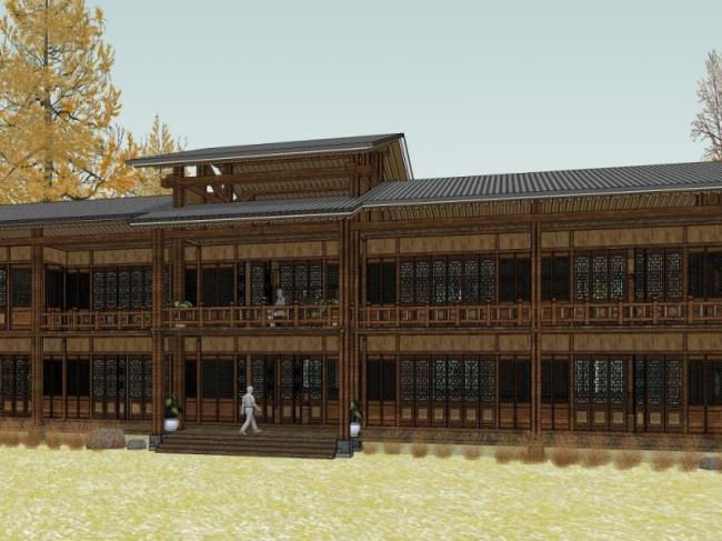 Sketchup住宅模型|住宅，现代中式风格