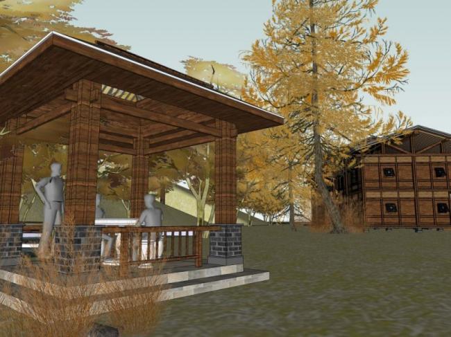 Sketchup住宅模型|住宅，现代中式风格