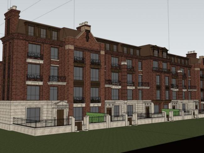 Sketchup住宅模型|多层联排住宅，居住建筑，古典风格，欧式风格