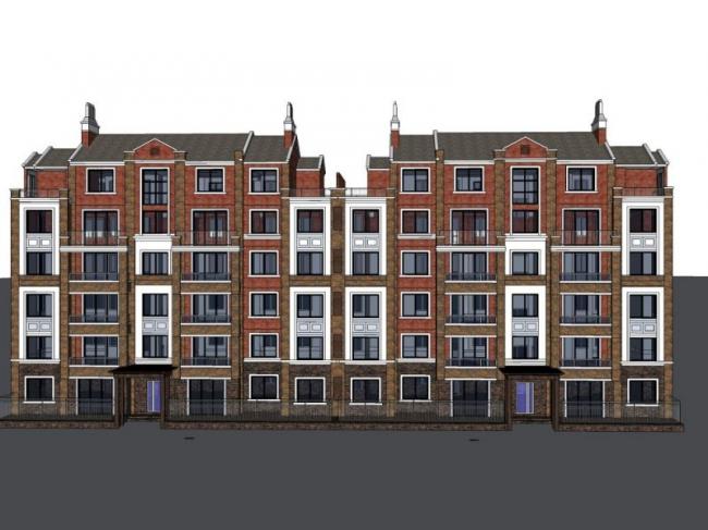 Sketchup住宅模型|多层住宅，古典风格