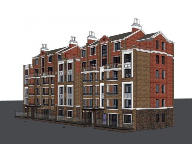 Sketchup住宅模型|多层住宅，古典风格