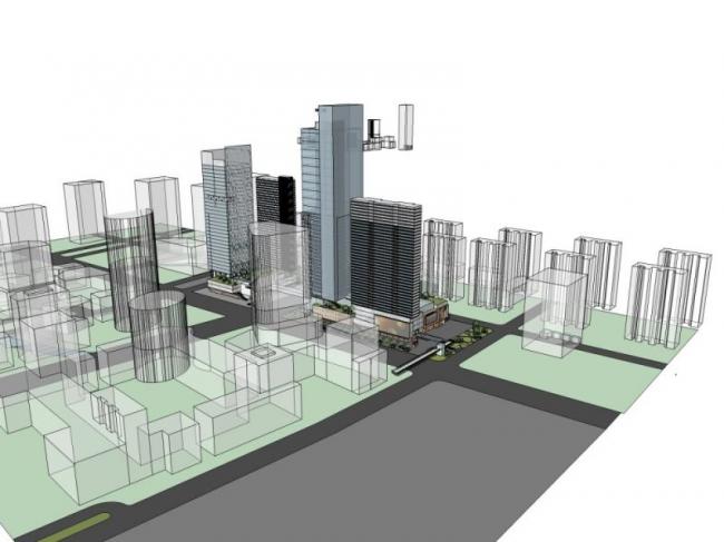 Sketchup综合体模型|超高层商业综合体，办公，酒店，现代风格