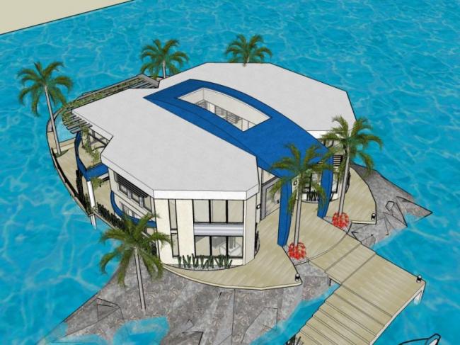 Sketchup商业模型|海边会所，欧式风格