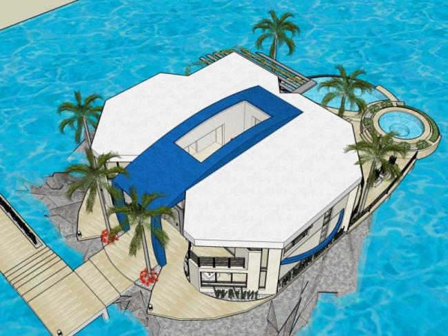 Sketchup商业模型|海边会所，欧式风格