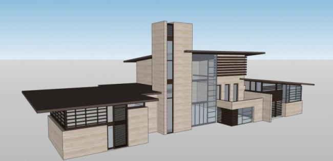 Sketchup商业模型|多层会所，现代中式风格