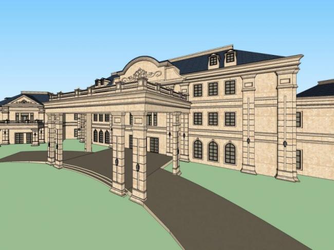 Sketchup商业模型|多层会所，欧式风格