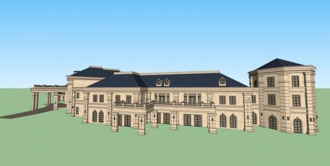 Sketchup商业模型|多层会所，欧式风格