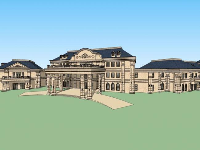 Sketchup商业模型|多层会所，欧式风格