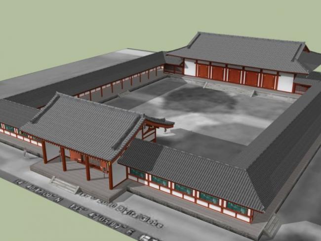Sketchup古建筑模型|多层古建筑，中式风格
