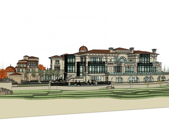 Sketchup商业模型|多层会所，古典风格