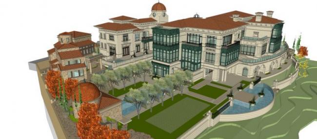 Sketchup商业模型|多层会所，古典风格