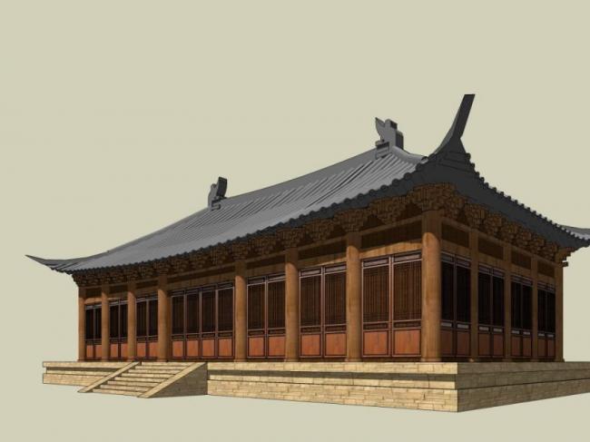 Sketchup古建筑模型|多层古建筑，中式风格