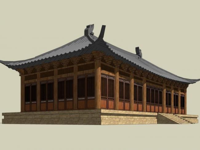 Sketchup古建筑模型|多层古建筑，中式风格