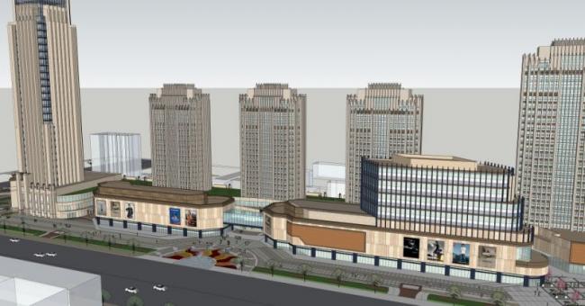 Sketchup综合体模型|超高层商业综合体，办公，住宅，酒店，古典风格