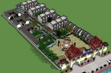 Sketchup商业模型|多层商业街，中式风格-BIM建筑网