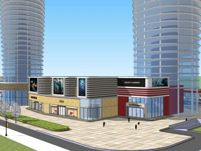 Sketchup综合体模型|多高层商业综合体，办公，酒店，现代风格