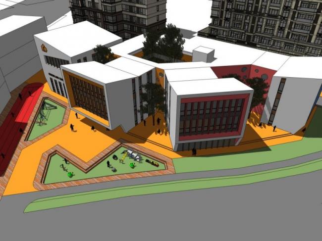 Sketchup学校模型|多层幼儿园学校，校园教育建筑，现代风格