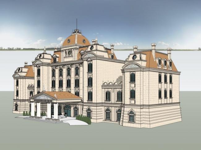 Sketchup商业模型|多层商业建筑，古典风格